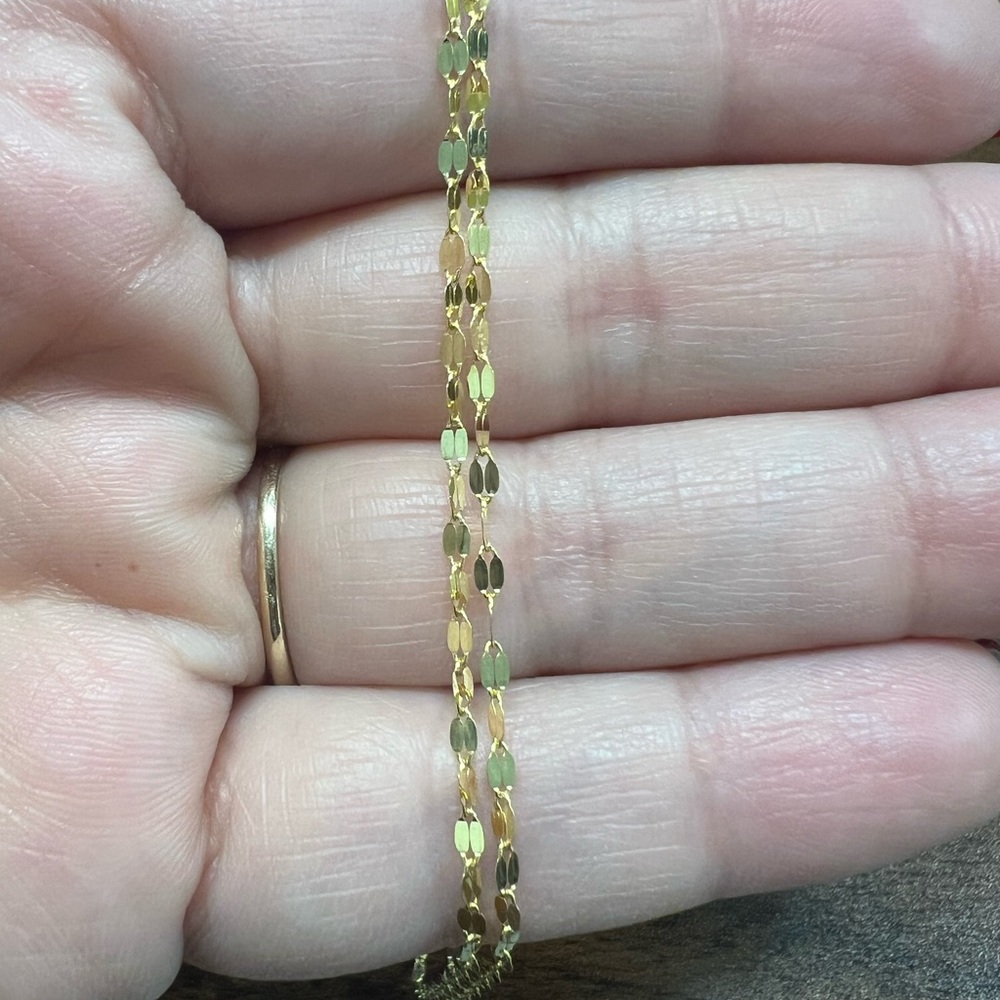 Real 18kt yellow gold mirror chain - NWOT